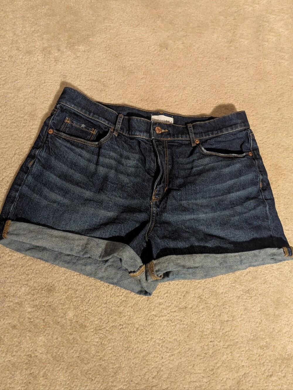 Loft Denim Roll Shorts in Staple Dark Indigo Wash